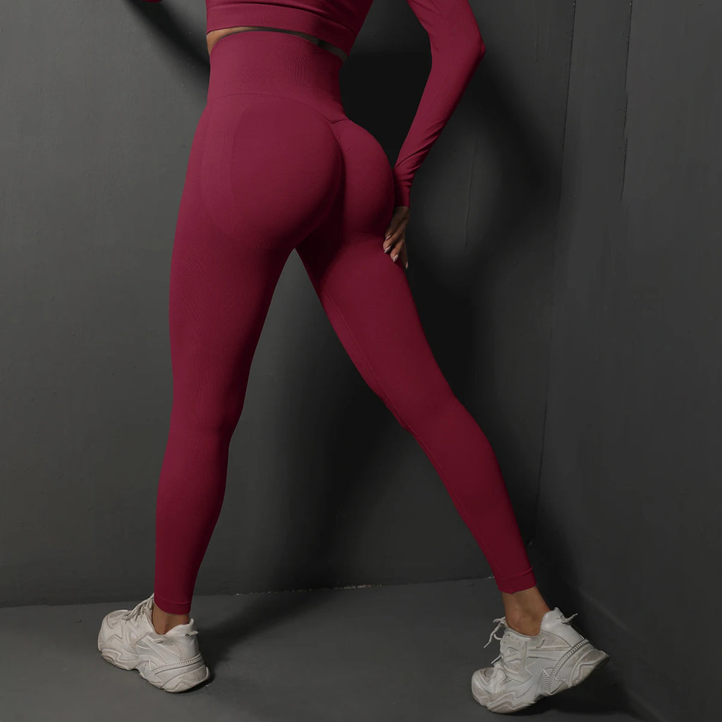 Seamless High-Waist Booty-Lifting Yoga Leggings
