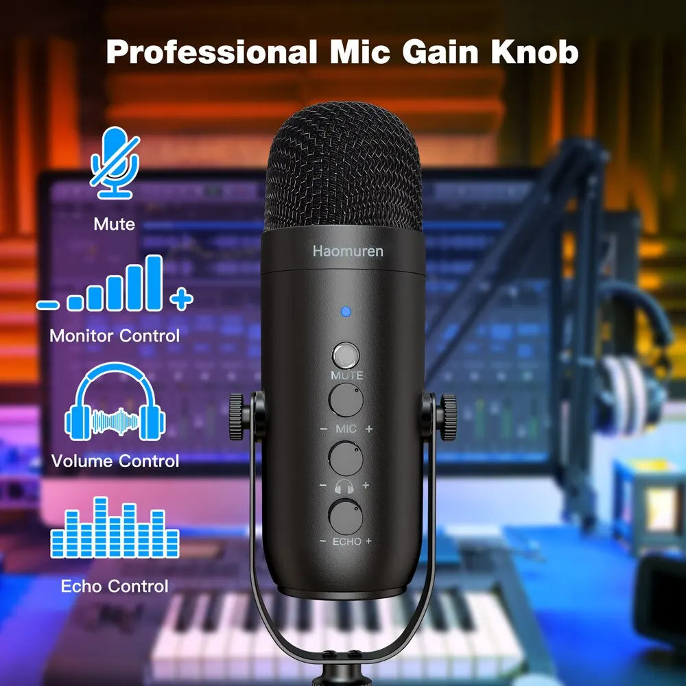 Haomuren USB Podcast Microphone Kit – Studio Condenser