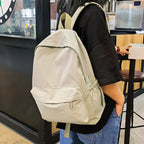 Waterproof Large-Capacity School Backpack – Smooth Zipper, Solid Color, Casual Daypack for Students